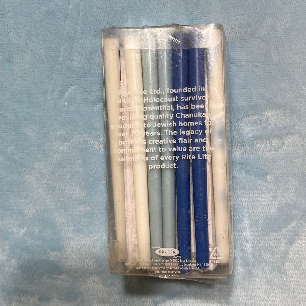 45 Blue and White Chanukah Candles for a Menorah ~5” - Picture 6 of 11